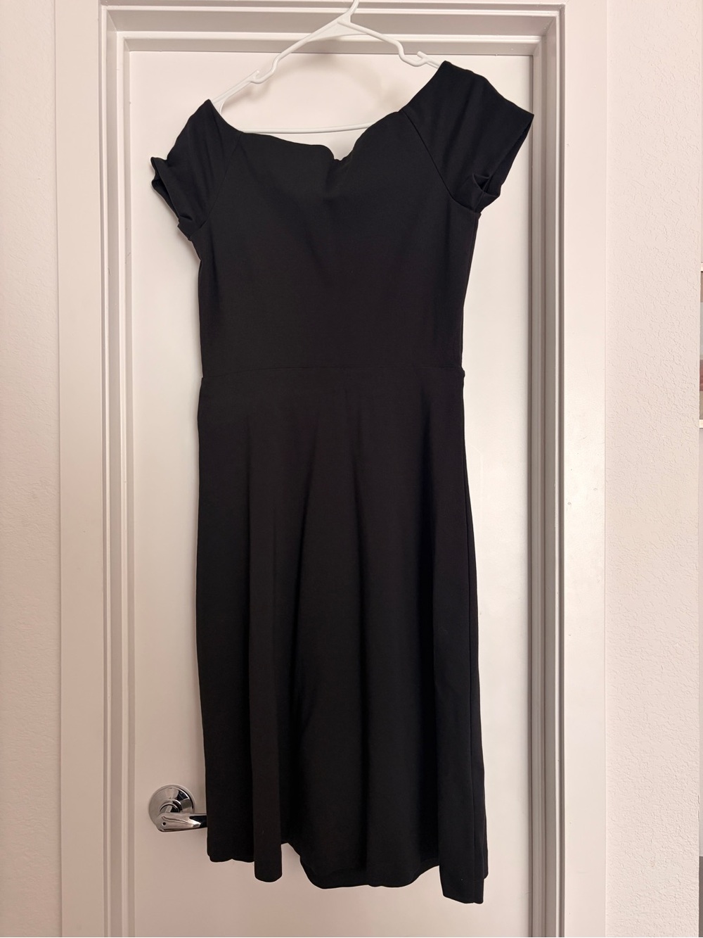 Boden Black Hazel Ponte Fit & Flare Boatneck Dress